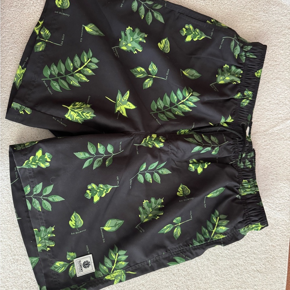 Element Black and Green Tropical Board Shorts